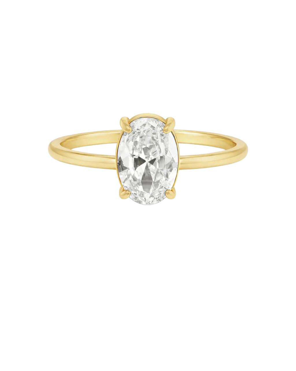 Anel Oval Soliz em Diamante Lab