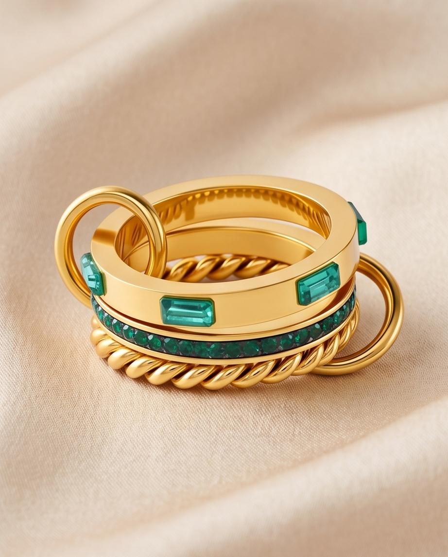 Anel Jade Banhado em Ouro 18K - Imagem 3