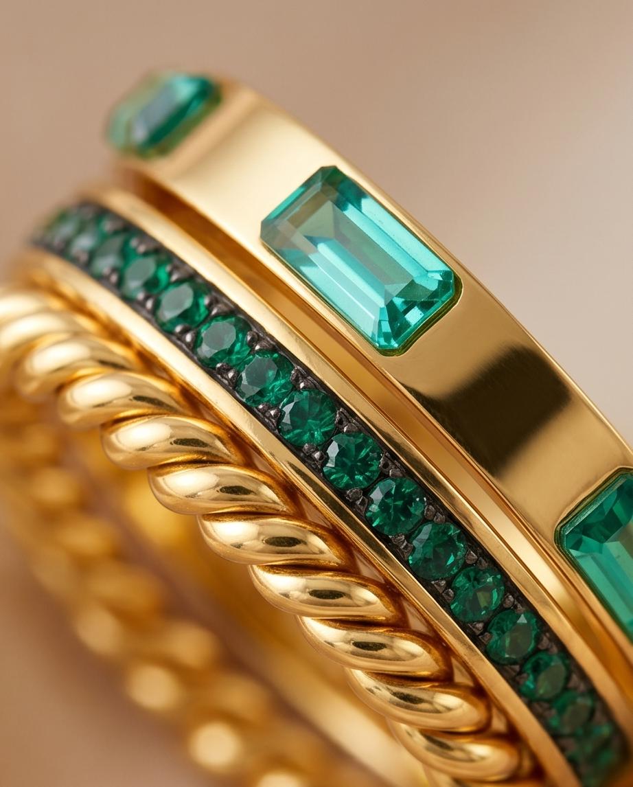 Anel Jade Banhado em Ouro 18K - Imagem 2