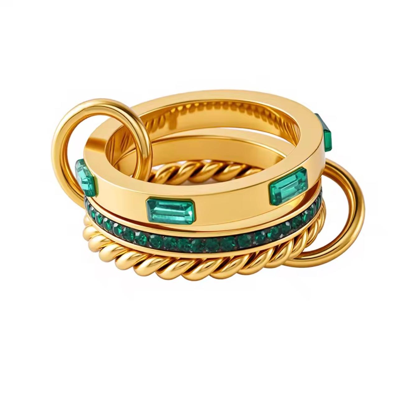 Anel Jade Banhado em Ouro 18K