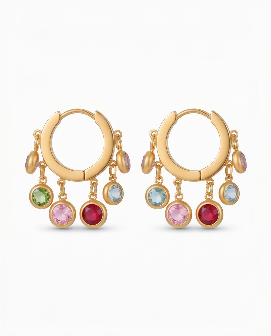 Brinco Coloré Banhado em Ouro 18K