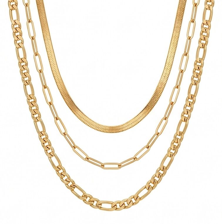 Colar Versatile 3 em 1 Banhado em Ouro 18K